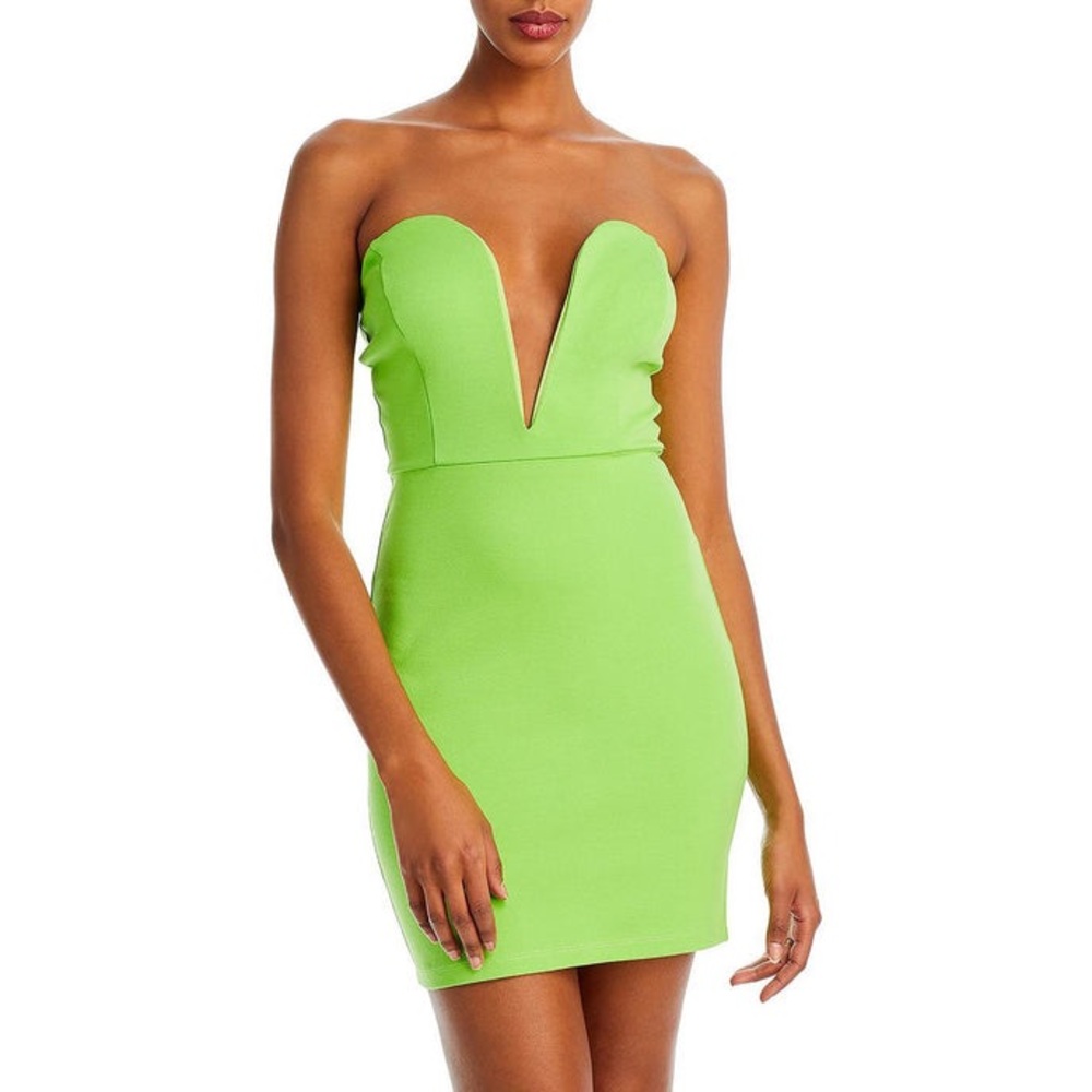 Elegant Strapless Green Dress